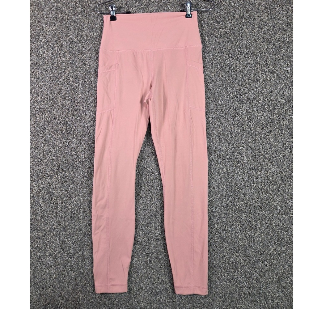 90 Degree by Reflex Leggings Womens Medium Pink High Rise Pocket Yoga Pants